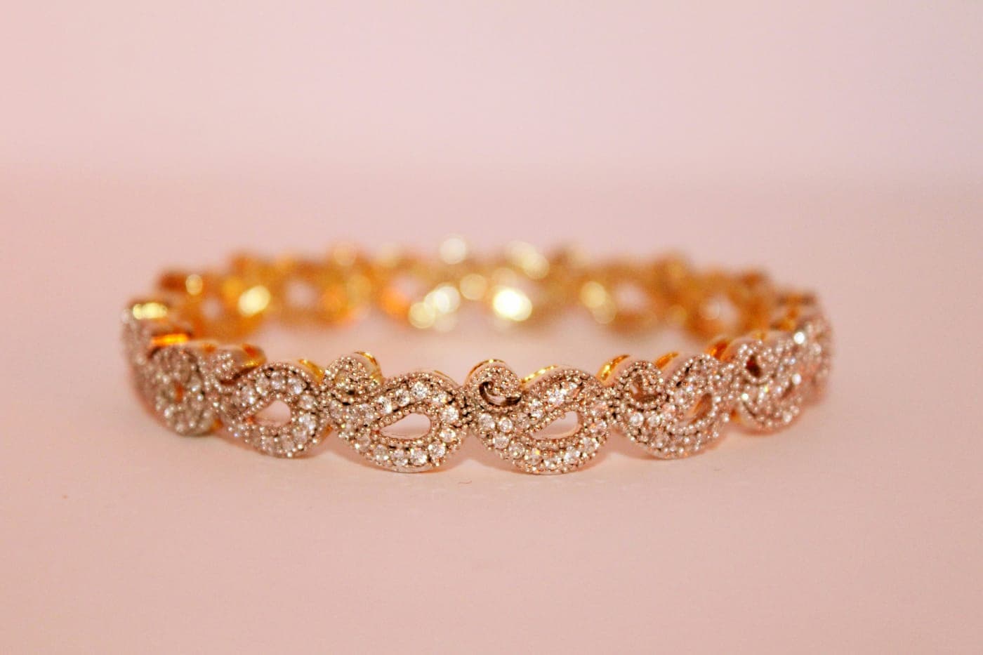 Rosegold CZ Slim Bangle