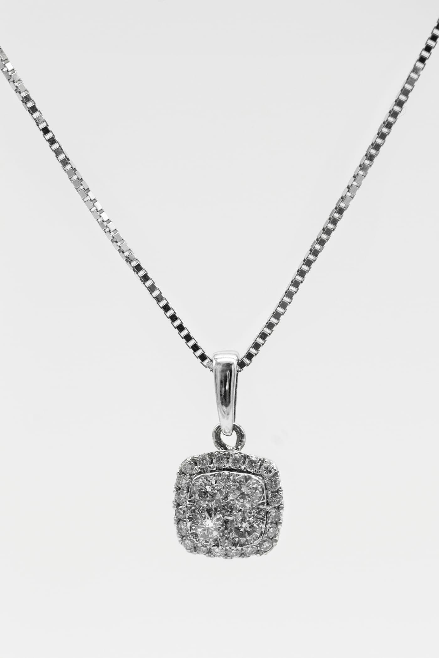 Silver CZ Square Solitaire